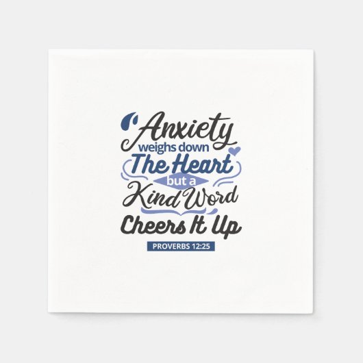 Proverbs 12:25 Bible Verse – Kind Word Art Serviette (Vorderseite)