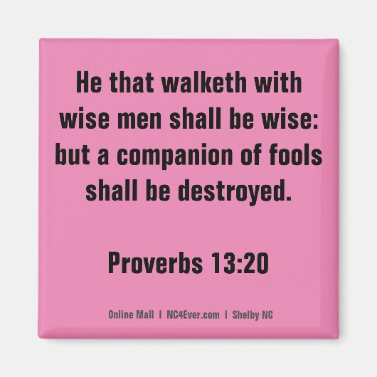 Proverbs 13:20 Bible Verse magnet (Vorne)