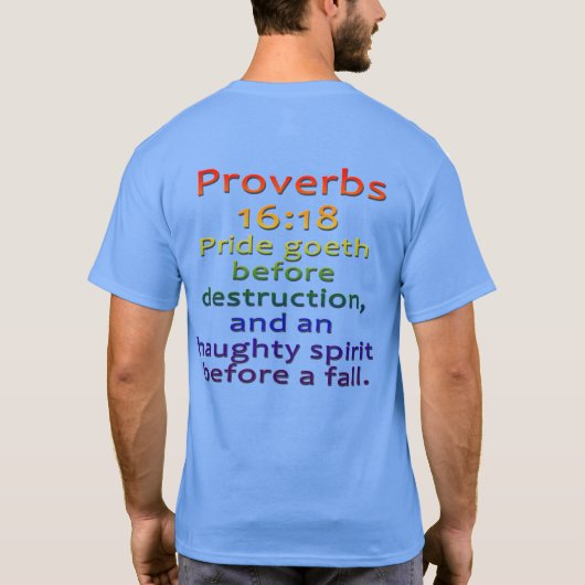 Proverbs 16:18 improved T-Shirt (Rückseite)
