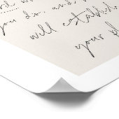 Proverbs 16:3 Minimal Boho Beige Arch Script Poster (Ecke)