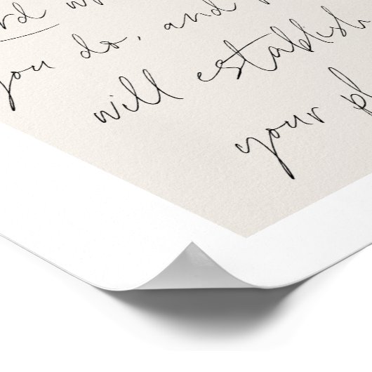 Proverbs 16:3 Minimal Boho Beige Arch Script Poster (Ecke)