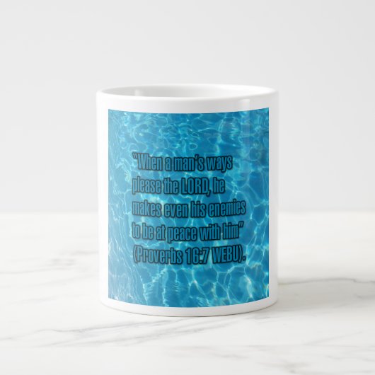 Proverbs 16:7 WEBU Mug Jumbo-Tasse (Vorderseite)