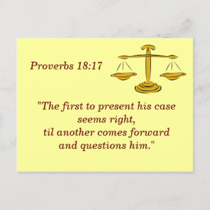 Proverbs 18 17 Justice Bible Verse Memory Card Postkarte