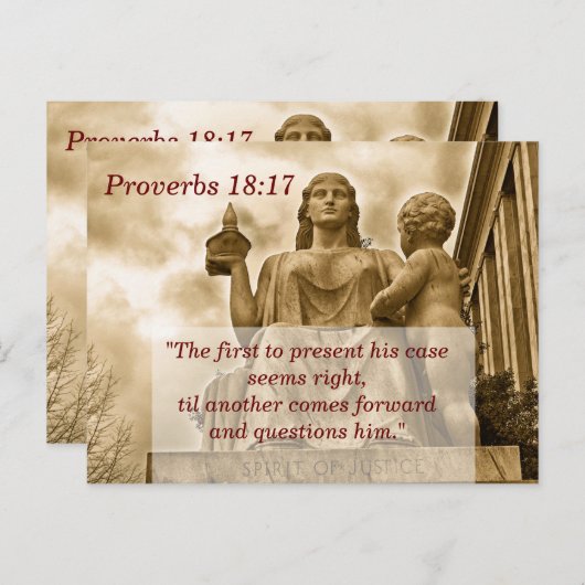 Proverbs 18 17 Scripture Memory Card Postkarte (Vorne/Hinten)