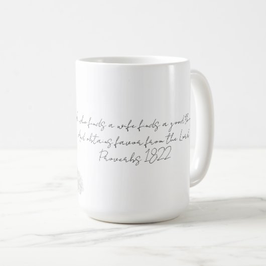 Proverbs 18:22 Wedding Coffee Mug Kaffeetasse (VorderseiteRechts)