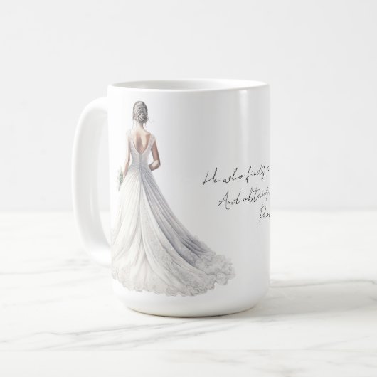 Proverbs 18:22 Wedding Coffee Mug Kaffeetasse (Vorderseite Links)