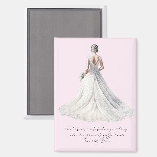 Proverbs 18:22 Wedding Greeting Card Magnet (Vorderseite/Rückseite)