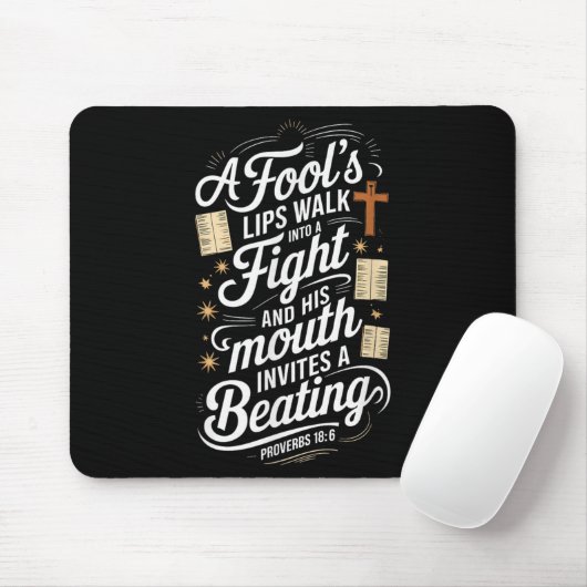 Proverbs 18 6 _ Bible Verse  Mousepad (Mit Mouse)