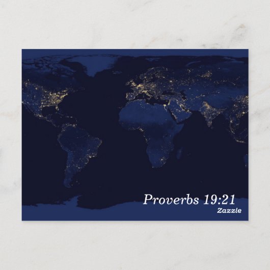 Proverbs 19 21 Pläne für die Scripture-Speicherkar Postkarte (Rückseite)