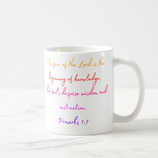 Proverbs 1:7 Mehrfarbige Tasse (Rechts)