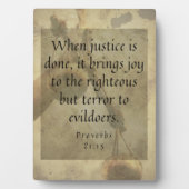 Proverbs 21:15 Justice Brings joy to righteous Fotoplatte (Vorderseite)