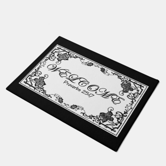 Proverbs 25:17 Willkommensmat Fußmatte (Schrägansicht)