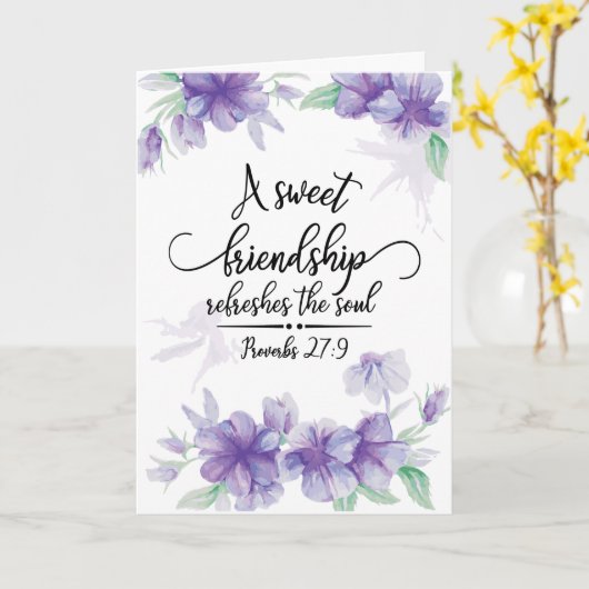 Proverbs 27:9 Sweet Friendship Erfrischt das Soul Karte (Gelbe Blume)