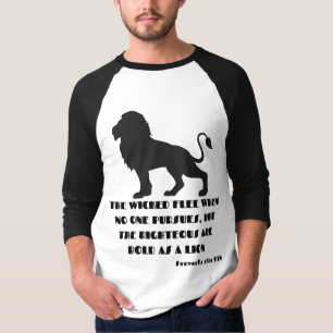 Proverbs 28:1 Bibelverse Zitat KJV Männerquote 3/4 T-Shirt