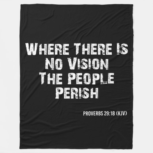 Proverbs 29:18 Bibelverse KJV Zitat Fleecedecke (Vorderseite)