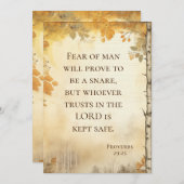 Proverbs 29:25 Fear of Man Bible Verse Flat Card (Vorne/Hinten)