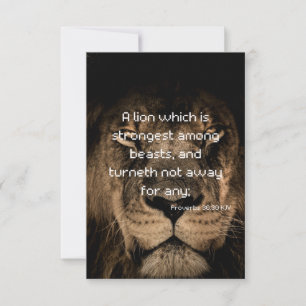 Proverbs 30:30 KJV Bible Verse Flat Greeting Card Karte