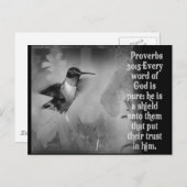 Proverbs 30:5 BIBLE SCRIPTURE mit Hummingbird Postkarte (Vorne/Hinten)