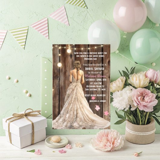 Proverbs 31:10 Bridal Shower Invitation Einladung
