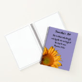 Proverbs 31:25 Bibelverse Sonnenblumen Sketchbook Notizblock (Innenseite)