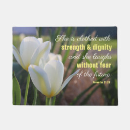 Proverbs 31:25 Blumenkohl Fußmatte