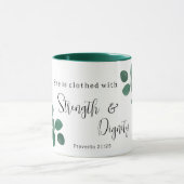 Proverbs 31:25 Eukalyptus Inspirational Scripture Tasse (Zentrum)