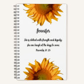 Proverbs 31:25 Gebet-Journal der Blumenbibel Verse Notizblock (Vorderseite)