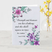 Proverbs 31:25 (KJV) Karte (Gelbe Blume)