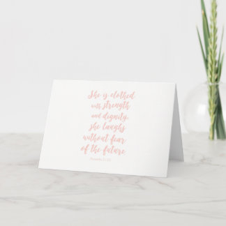 Proverbs 31:25 Notecard; blank inside Karte