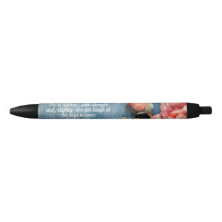 Proverbs 31:25  Pen Inspiring Bible Verse Floral Kugelschreiber