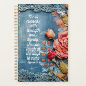 Proverbs 31:25 Planner Inspiring Bible Verse Planer (Vorderseite)