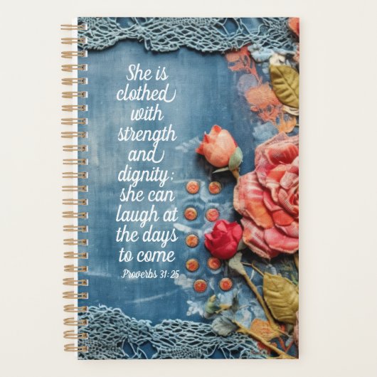 Proverbs 31:25 Planner Inspiring Bible Verse Planer (Vorderseite)