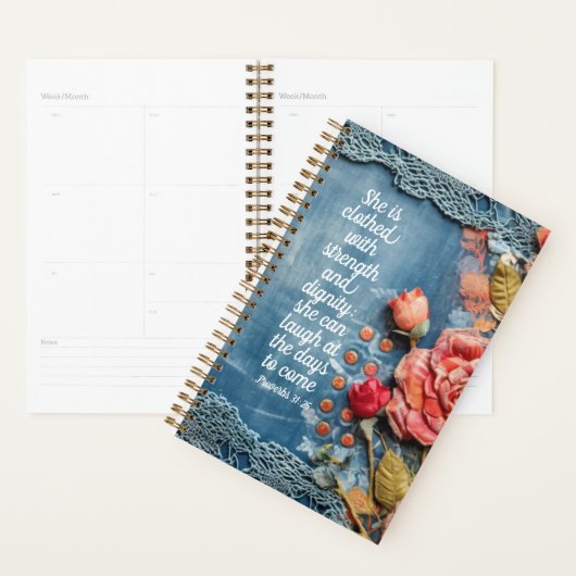 Proverbs 31:25 Planner Inspiring Bible Verse Planer (Anzeige)
