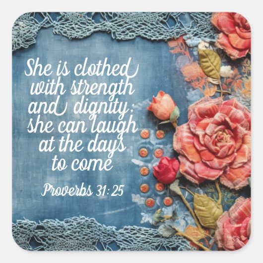 Proverbs 31:25 Sticker Inspiring Bible Verse (Vorderseite)
