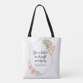 Proverbs 31:25 Strength and Dignity Floral  Tasche (Rückseite)