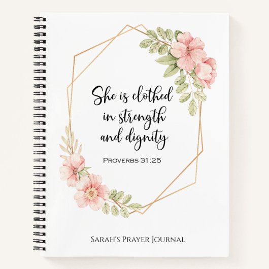 Proverbs 31:25 Strength and Dignity Personalized  Notizblock (Vorderseite)