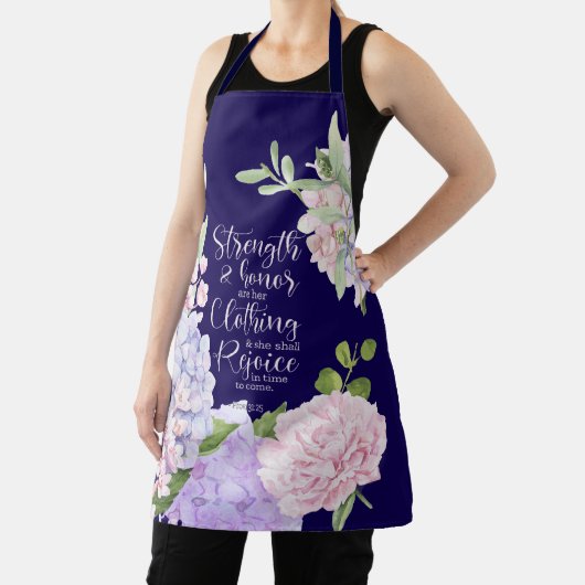 Proverbs 31:25 Strength and Honour Blue Schürze (InSitu)