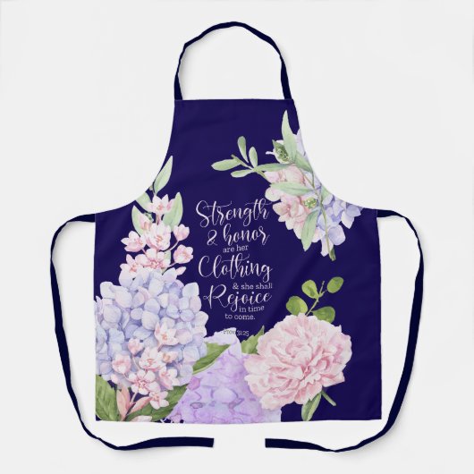 Proverbs 31:25 Strength and Honour Blue Schürze (Vorderseite)