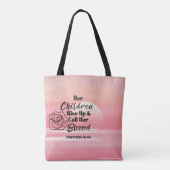 Proverbs 31:28 "Mutter" Tote Bag - Rose Design Tasche (Rückseite)