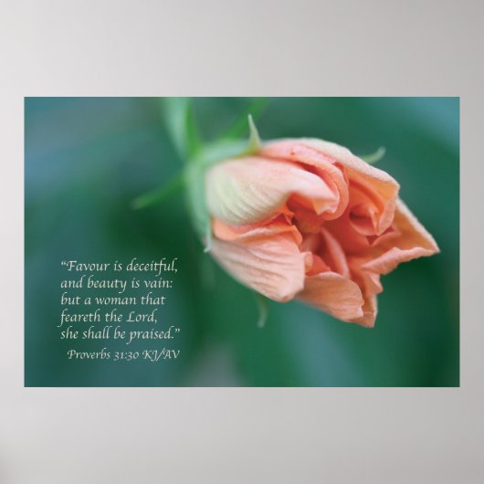Proverbs 31:30 Schrift drucken Poster (Vorne)