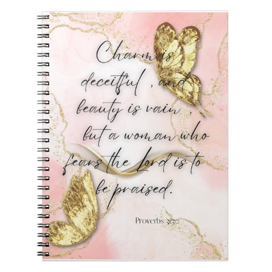 Proverbs 31:30 Spiral-Notebook Notizblock (Vorderseite)