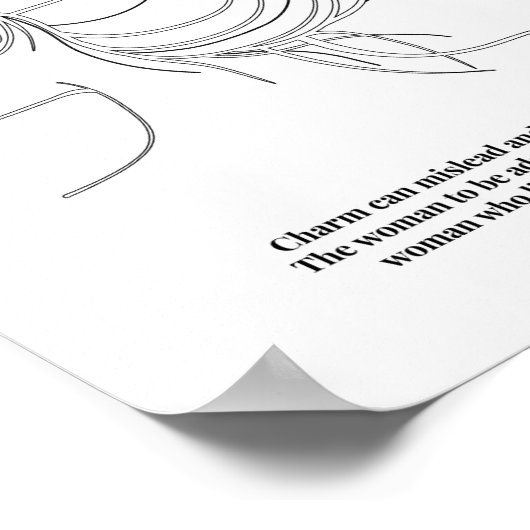 Proverbs 31:30 Womans Face Line Art Sketch Black a Poster (Ecke)