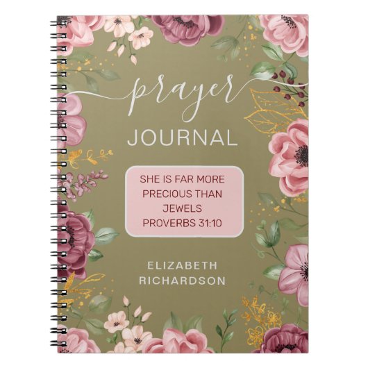 Proverbs 31 Blume-Gebetszeitschrift Notizbuch Notizblock (Vorderseite)