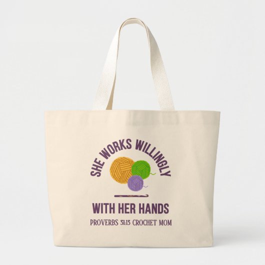 PROVERBS 31 Crochet Mom Yarn Jumbo Stoffbeutel (Vorne)