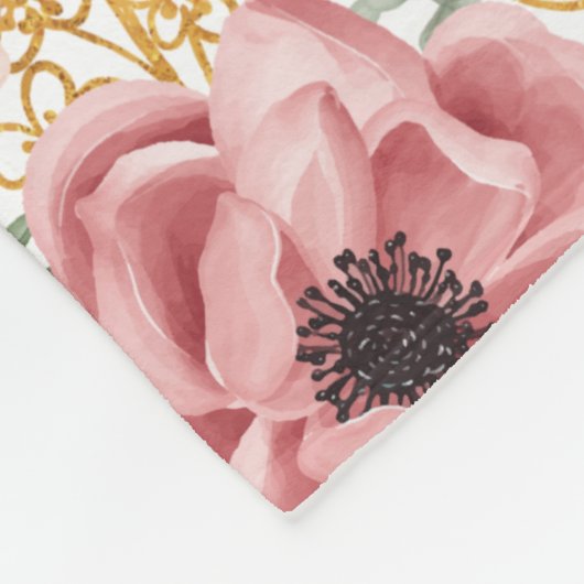Proverbs 31 Elegante pastellrosa Blume Fleecedecke (Ecke)