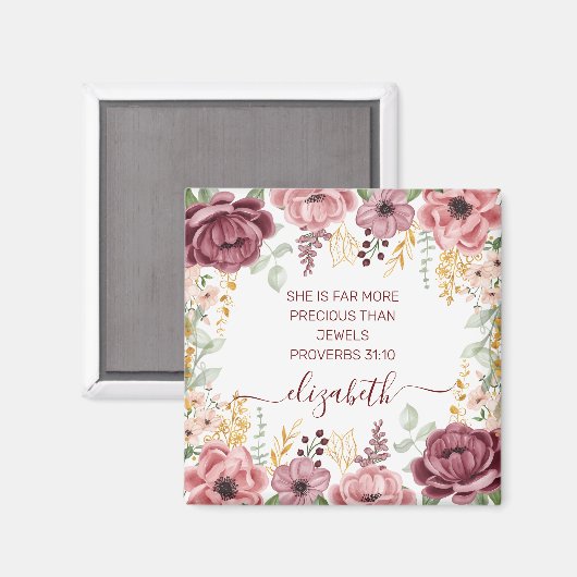 Proverbs 31 Elegante pastellrosa Blume Magnet (Vorderseite/Rückseite)