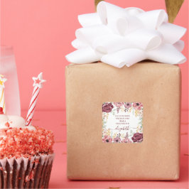 Proverbs 31 Elegante pastellrosa Blume Quadratischer Aufkleber