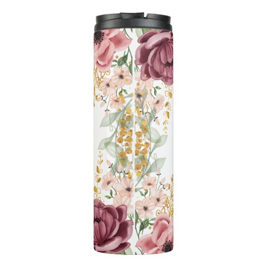 Proverbs 31 Elegante pastellrosa Blume Thermosbecher (Rückseite)