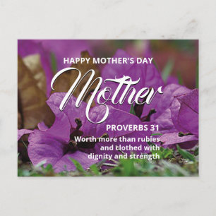 PROVERBS 31 Floral Happy Mother's Day Postcard Postkarte