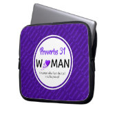PROVERBS 31 FRAU Lila Inspiration Christlich Laptopschutzhülle (Vorderseite Links)